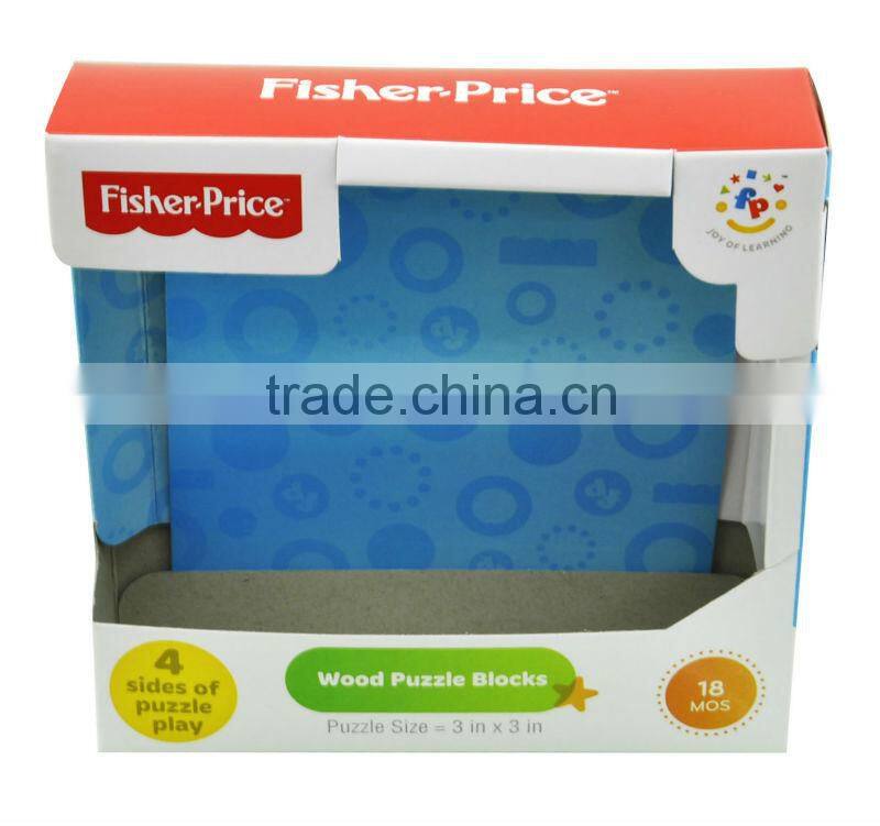 Wood puzzle blocks paper packaging boxes