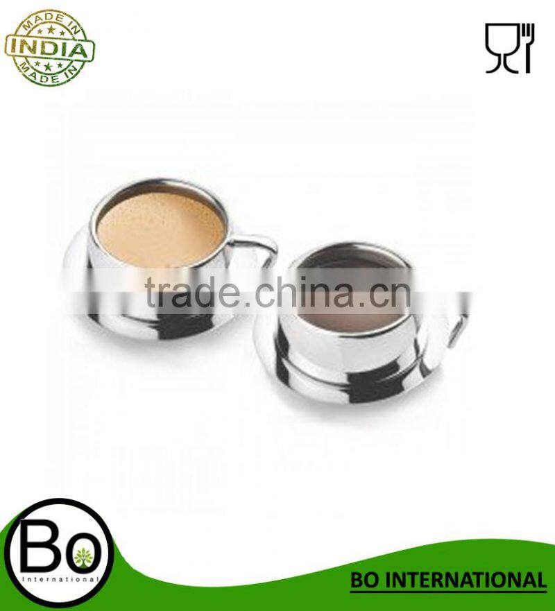 Stainless Steel Cup With Coaster 8 x 5 cm & 11 x 11 cm