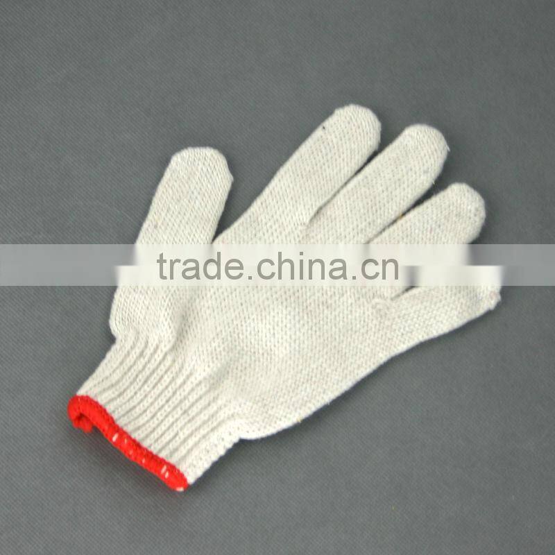 Nature white color cotton working gloves