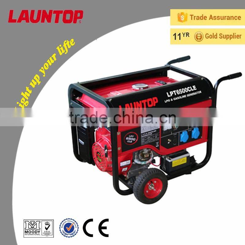 High quality 6.0kw Liquefied Petrol Gas Generator LPG6500CL