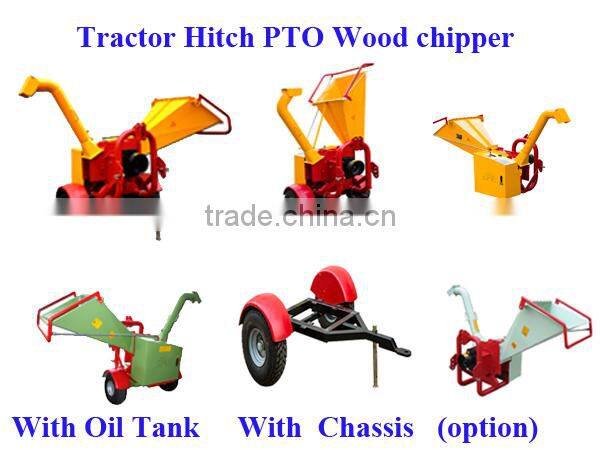 25-35hp tractor homemade trailer mounted crusher wood chipper