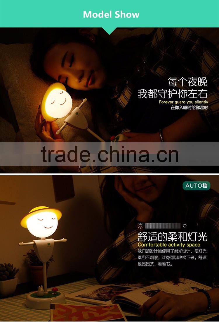 3D Scarecrow Kid's Night Light with Power Bank USB Rechargeable LED Table Lamp