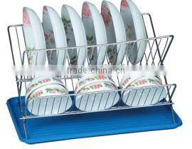 Metal Dish Rack With Plastic Tray