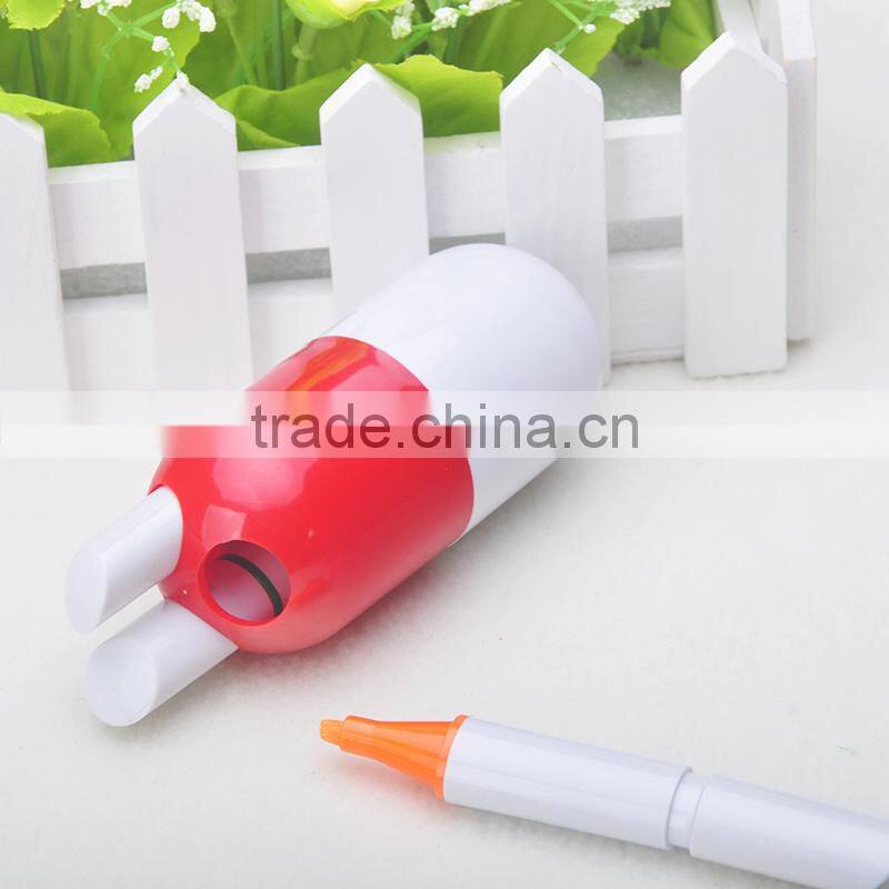 3 in 1 plastic good useful quran read pen drive highlighter set/2015 New Product Factory oval shape highlighter