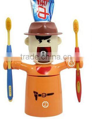 Toothpaste Squeezer toothpaste dispenser with toothbrush holder and Tooth cup