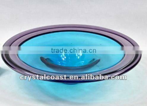 wholesale cheap handblown mixed colored murano art glass plates for hotel