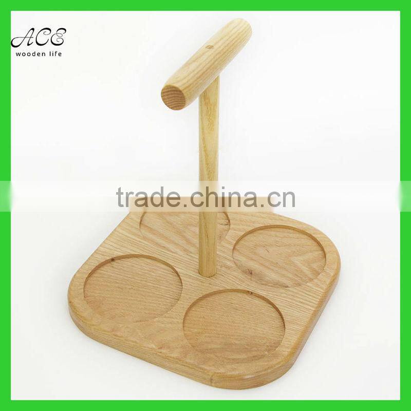 wooden coffee cup carry tray/ wooden tea cup holder tray