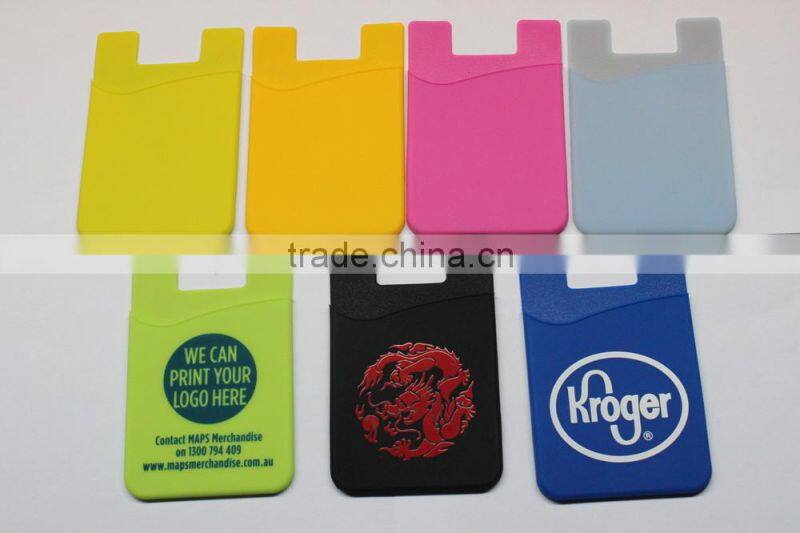 China supplier 3m adhesive phone card holder silicone phone card holder silicone smart wallet
