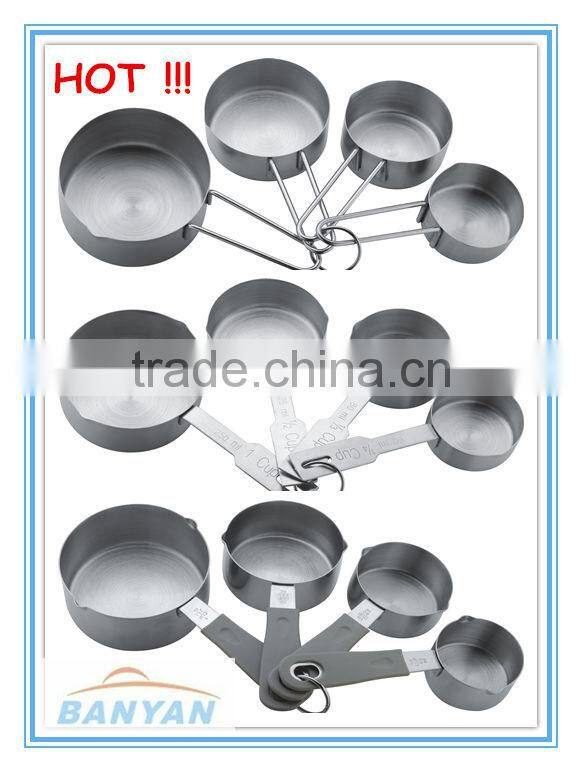 Top Quality 4pcs Stainless Steel Spoon Set Measuring Cup Spoon With Silicon Handle