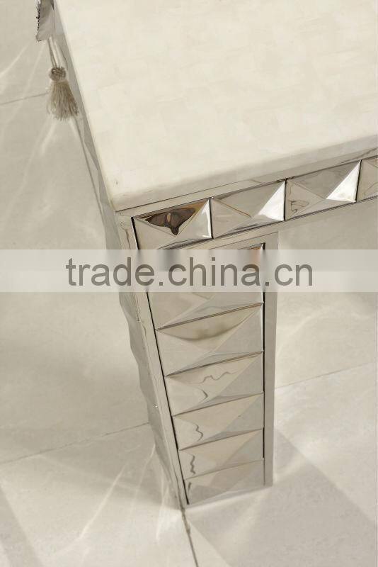 2014 modern design E338 living room furniture stainless and marble top italian design mdf TV stand