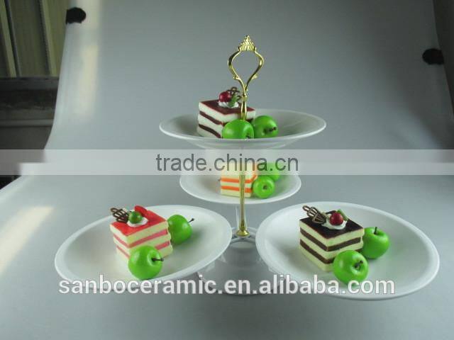 Metal stand for cake, mini white plate for cake and wedding, food grade and cheap factory price