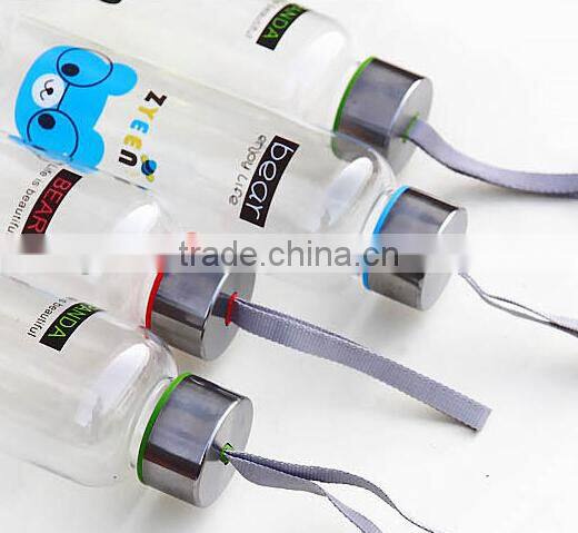 Supply fashion Portable transparent cartoon steel cover cup (500ml)