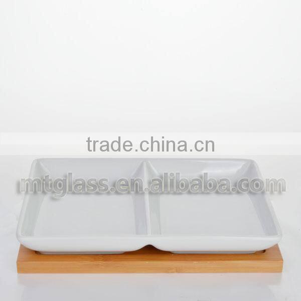 2 pcs of set glossy wholesale white ceramic dinner plates