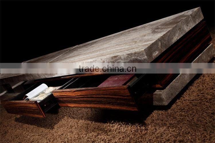 modern living room furniture nature marble travertine TV cabinet designs