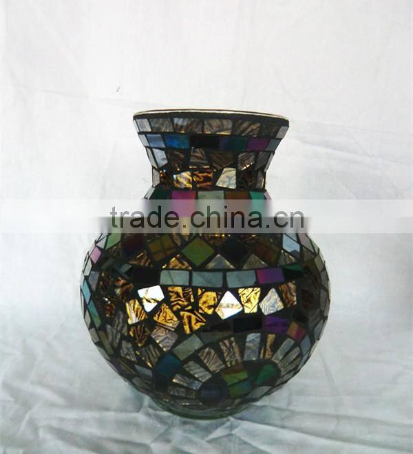 Egypt Style Mirrored Mosaic Antique Murano Vases