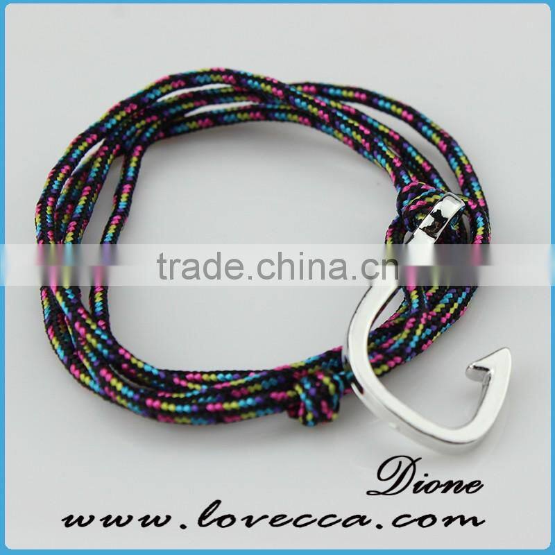 Green Color Nylon Rope Anchor Nautical Rope Bracelet