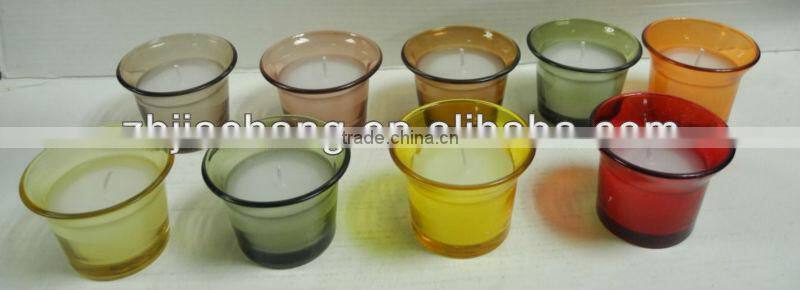 colorful wide-mouthed glass candle holder birthday wishes