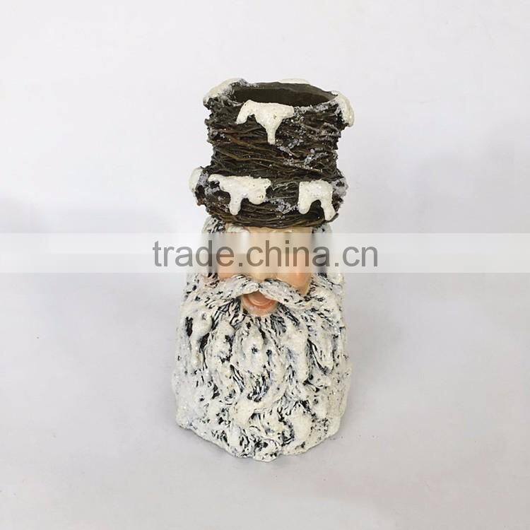 Custom 2017 Christmas resin snowman candlestick