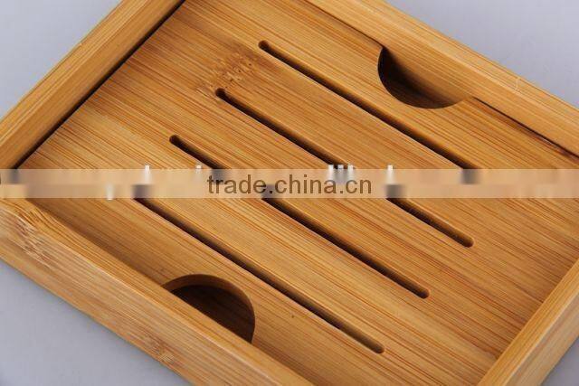 Double layer separable bamboo soap box rectangular soap dishes