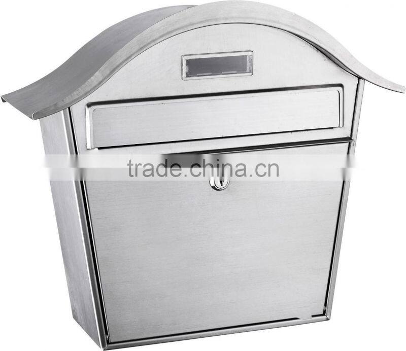 FQ-127 Classic Stainless Steel Mailbox,Lockable Letterbox,wall mounted mailbox