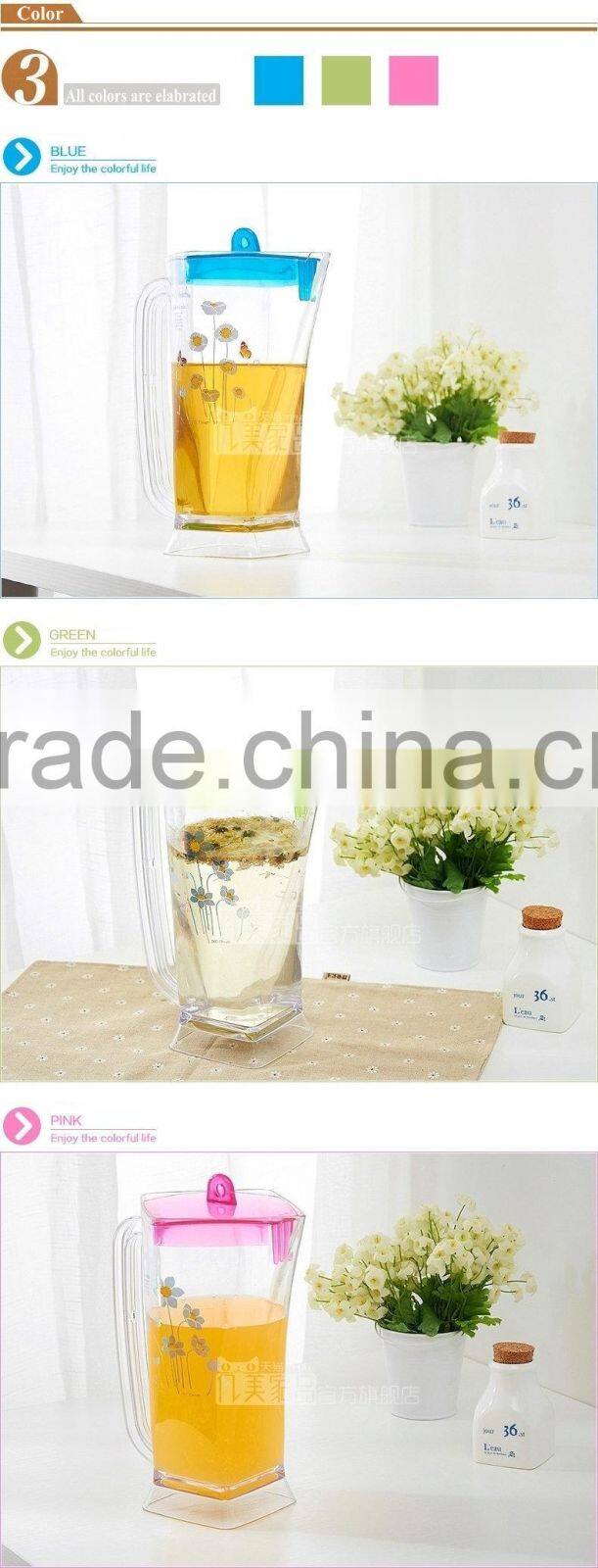 Plastic cold water jug, colorful cold water jug