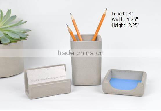 Office set concrete unique business card stand for desk card holder