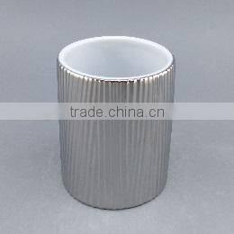 silver plated ceramic toothbrush holder