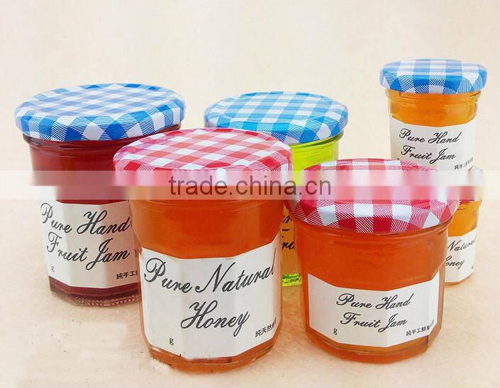 glass honey jar strawberry glass jam jar