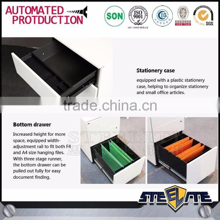 Low price 3 drawer movable filing cabinet with wheels