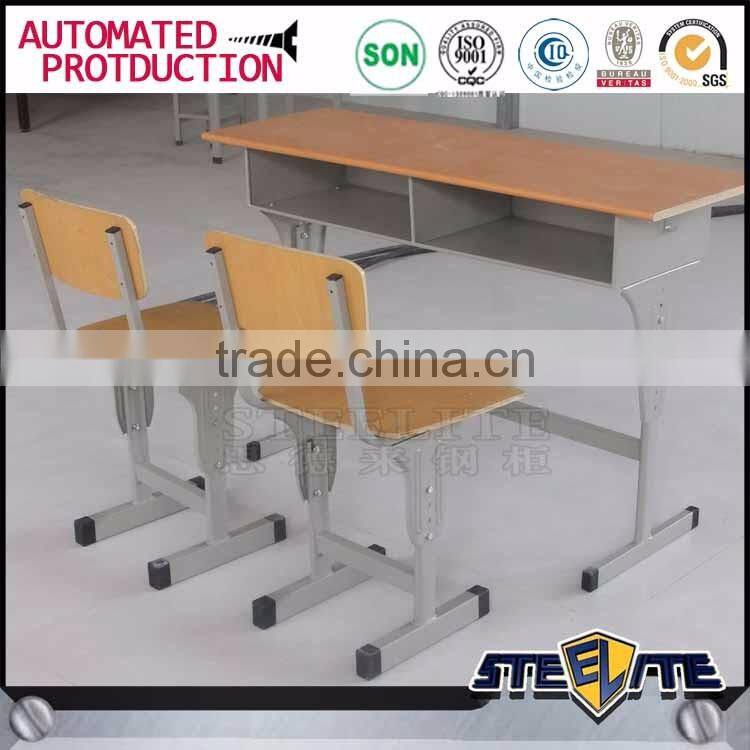 Hot sale school furniture wooden school desks and chair double student desk and chair