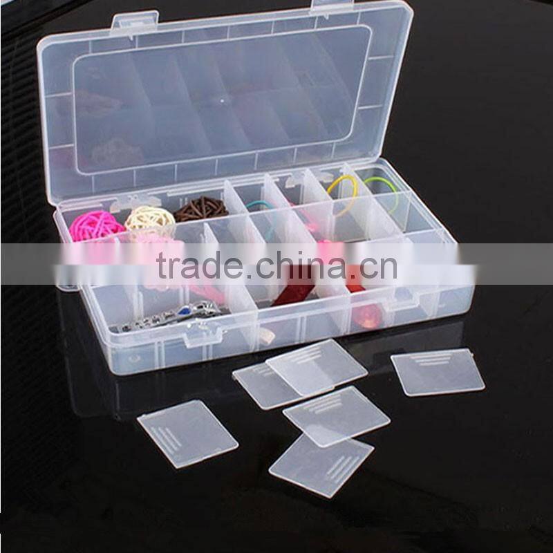 Clear Jewelry Box Organizer Adjustable Plastic Storage box With 6 Compartments