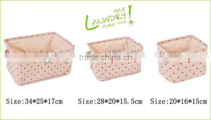 Folding hot sale high quality cotton and flax cloth storage bucket