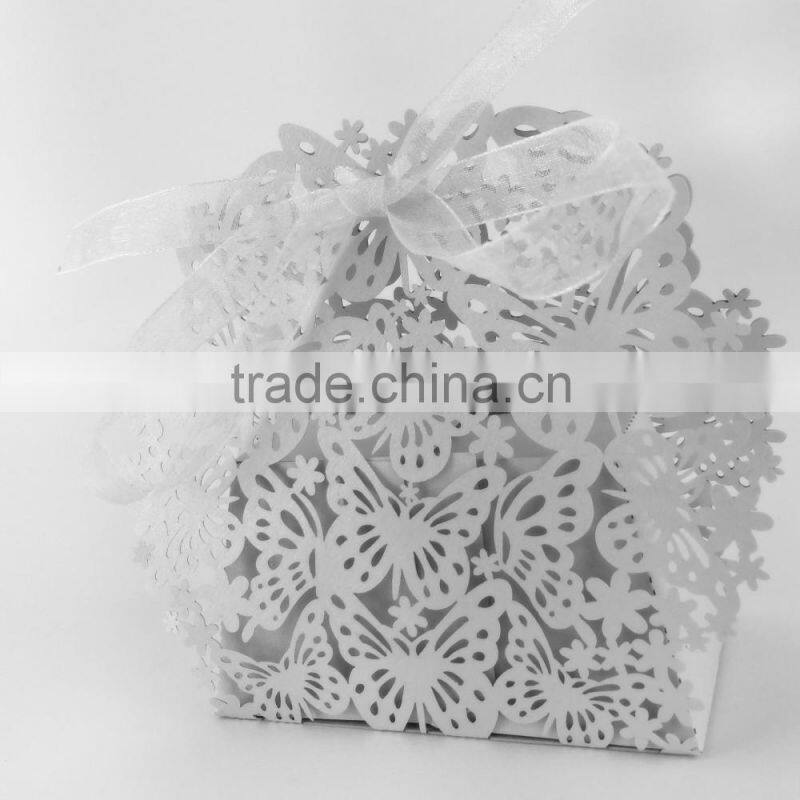 Customized foldable wedding invitation candy box romantic paper wedding box
