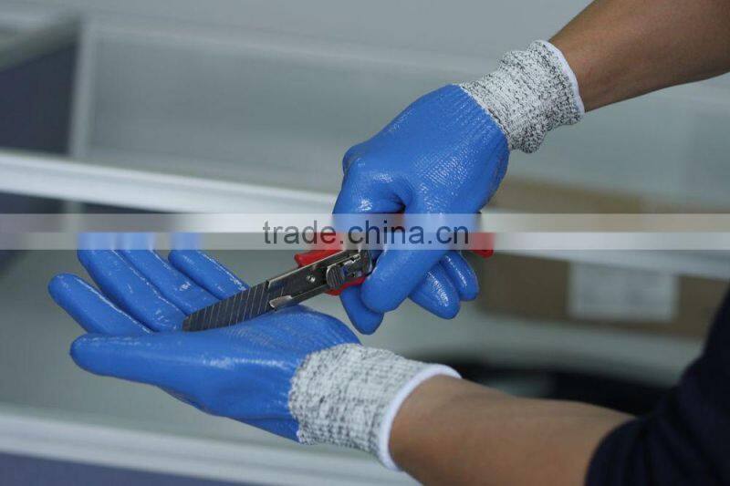 NMSAFETY nitrile coated anti-cut gloves for construction