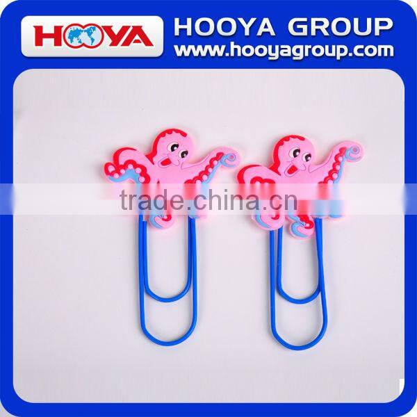 For kids shaped jumbo soft PVC fancy promotional craft paper clip bookmark