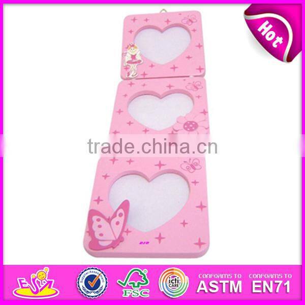 Beautiful wooden frame photo for kids,wooden toy frame photo for children,Hot sale new design green color photo frame WJ278291