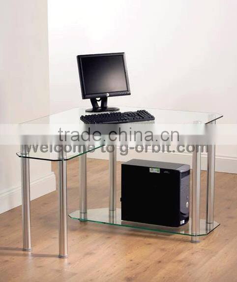 Metal frame design modern glass computer table