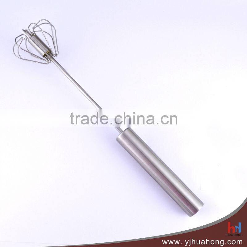 Stainless steel rotating egg whisk/egg beater of kitchenware(HEW-46)