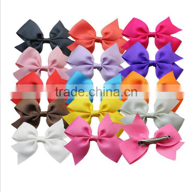 Hot sale beautiful Grosgrain Ribbon kids hair clips bows kids hair clips