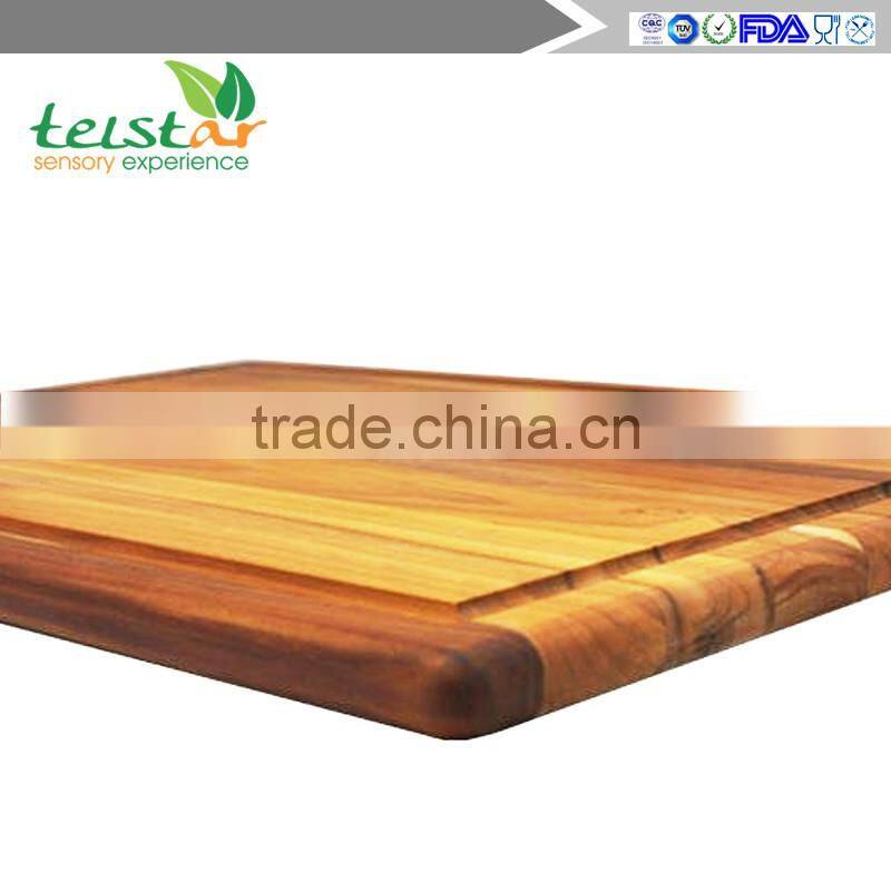 Manufacturers wholesale boards of teak rectangular plate handle and juice canal