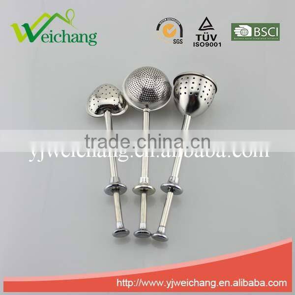 WCE121 Good quality Stainless Steel Tea tools Tea Strainer Tea Infuser Long handle push-open style Durable and Rust Resistant