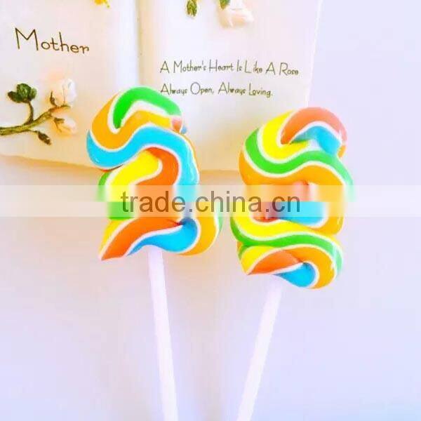 Christmas Decoration Candy Rainbow Swirl Hard Lollipop Candy