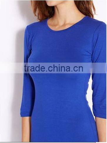 Wholesale OEM Apparel Clothes Women 3/4 Sleeve Side Split Midi Dress