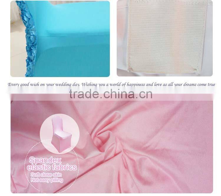 3D Baby pink rosette flower back spandex lycra chair cover