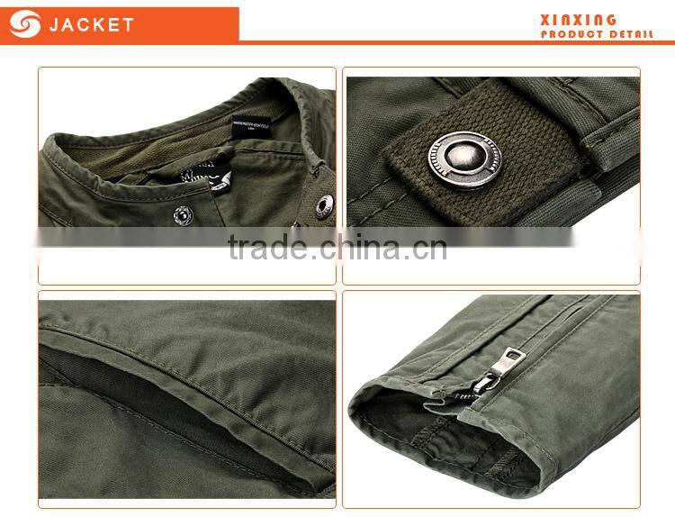 Hot sale pure cotton heavy washed men cargo jacket