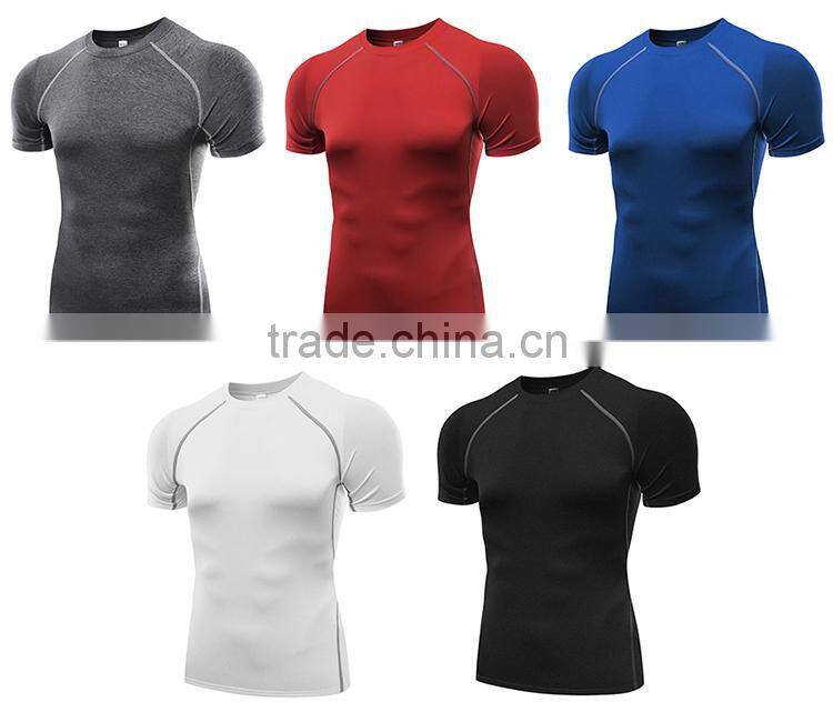 Latest new pattern short sleeve mens fitness gym sport t shirt