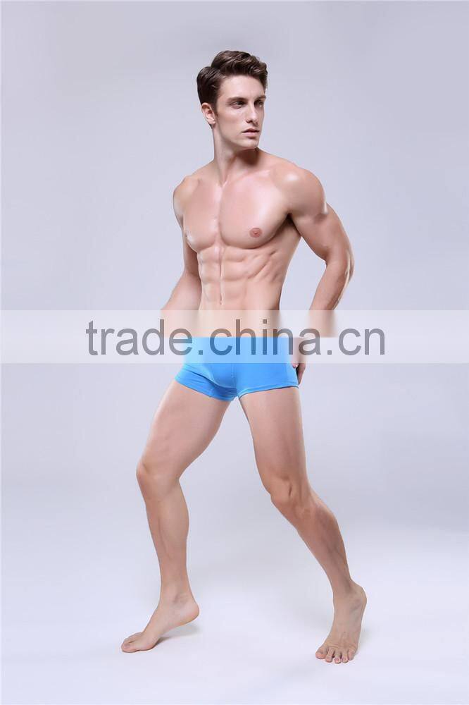 Custom New fashion sey men underwear boers shorts cotton brand design cuecas boer golden tight waistband men soild quality under