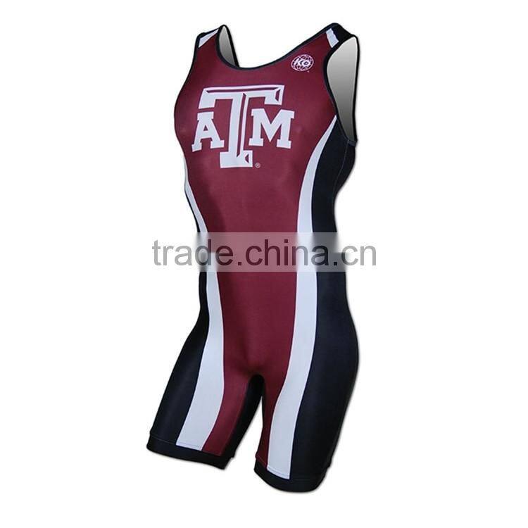 Hot Sell Sublimation Spandex Cheap Custom Wrestling Singlets
