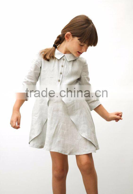 2017 Autumn 100% Cotton Girls Dress Kids Long Sleeve Beautiful Dress Designs For Young Girls