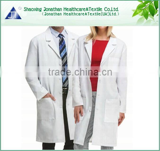 Comfortable white doctor coat Unisex Gender lab coat for hospital use